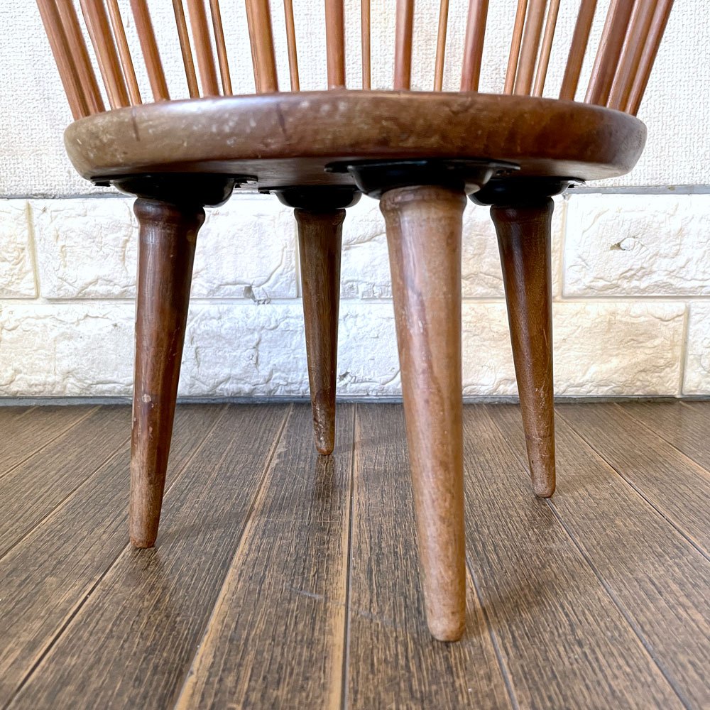 ジャパンビンテージ Japan Vintage バンブーバスケット 竹籠 ランドリーバスケット プランタースタンド フラワーポット 直径37cm 脚付 昭和レトロ ◎