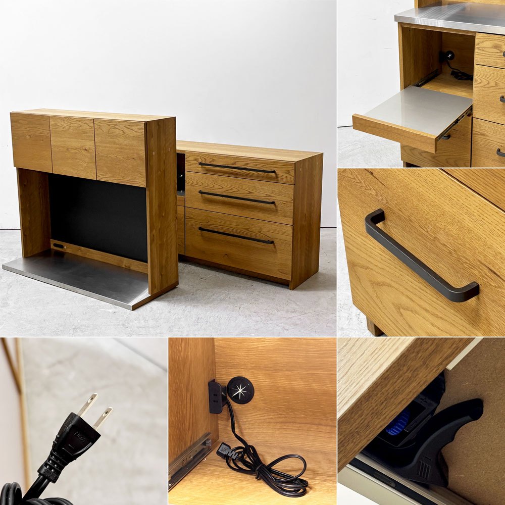 クラッシュゲート CRASH GATE ガルバ GALVA ダイニングボード 食器棚 オーク材 ステンレス W120cm 関家具 定価￥231,000- ●
