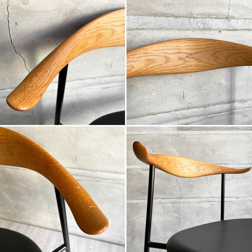 カールハンセン＆サン Carl Hansen & Son CH88P ダイニングチェア オーク材 本革 ブラックレザー ハンス・J・ウェグナー デンマーク 北欧家具 美品 ♪