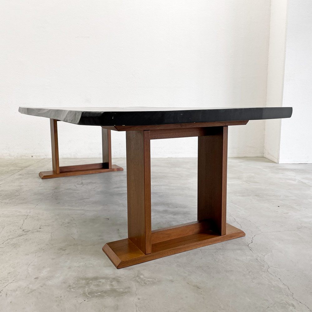 BC工房 ダイニングテーブル LDテーブル 無垢材 一枚板 節  W240cm 天板厚約5cm 和モダン オーダー品 クラフト家具 店舗什器 〓