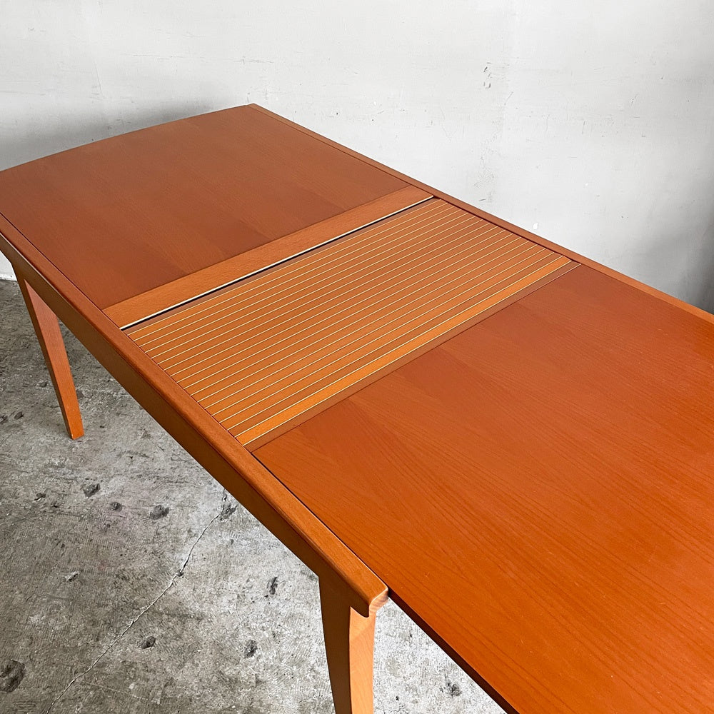 カリガリス Calligaris エクステンション ダイニングテーブル 伸長式 蛇腹 チェリー材 W147~222cm イタリアモダン ■