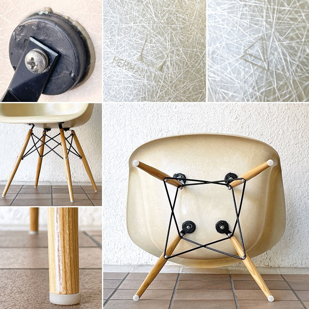 ハーマンミラー Herman Miller アームシェルチェア セカンド 2nd ビンテージ FRP ダヴェルベース イームズ ミッドセンチュリー ◇