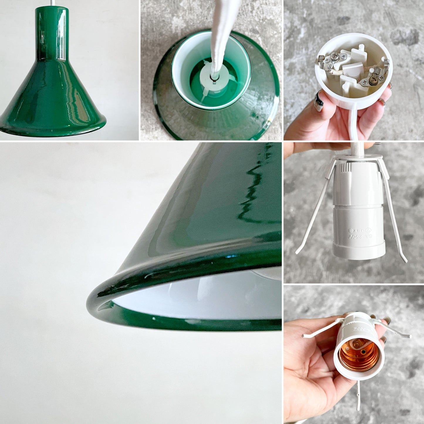 ホルムガード Holmegaard P＆T PENDEL ペンダントライト グリーンガラス 20cm マイケル・バング デンマーク ビンテージ 北欧照明 ■