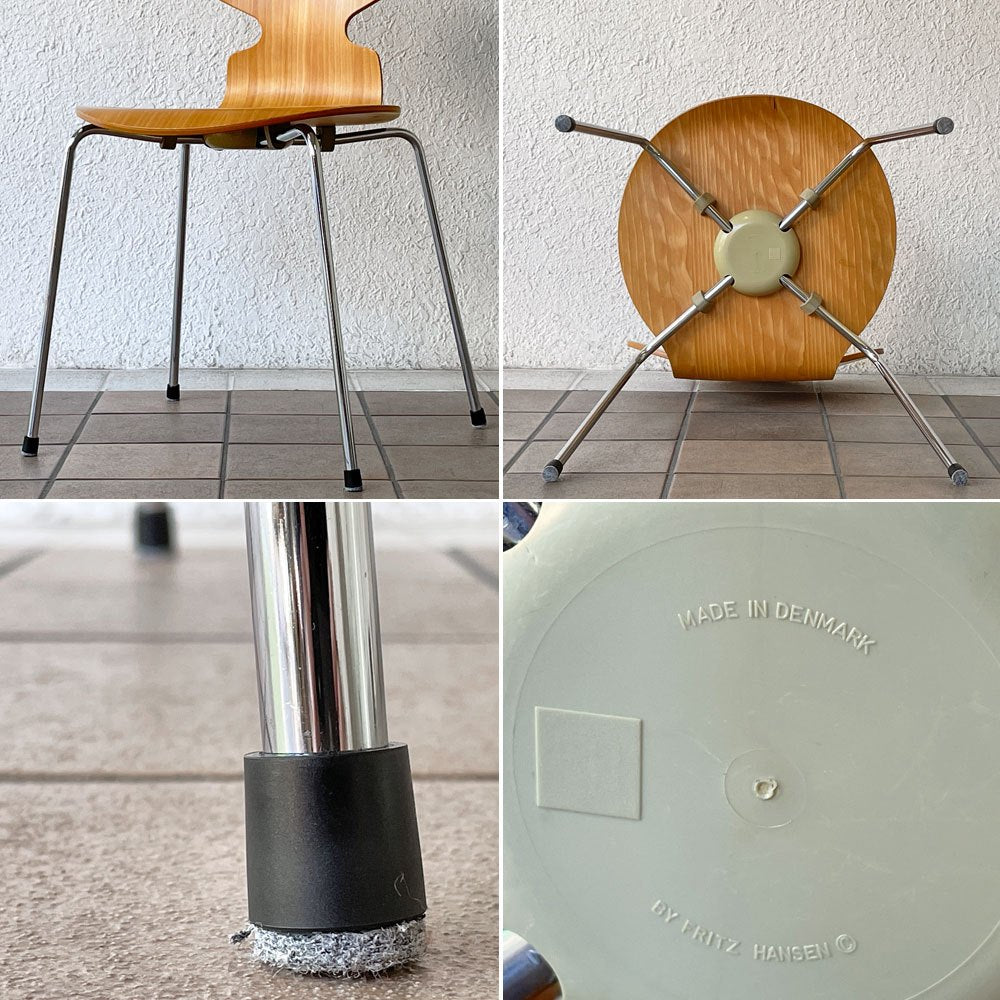 フリッツハンセン Fritz Hansen 3101 アリンコチェア アントチェア 4本脚 ナチュラルビーチ ラッカー仕上げ フェルトグライズ アルネ・ヤコブセン C ◇