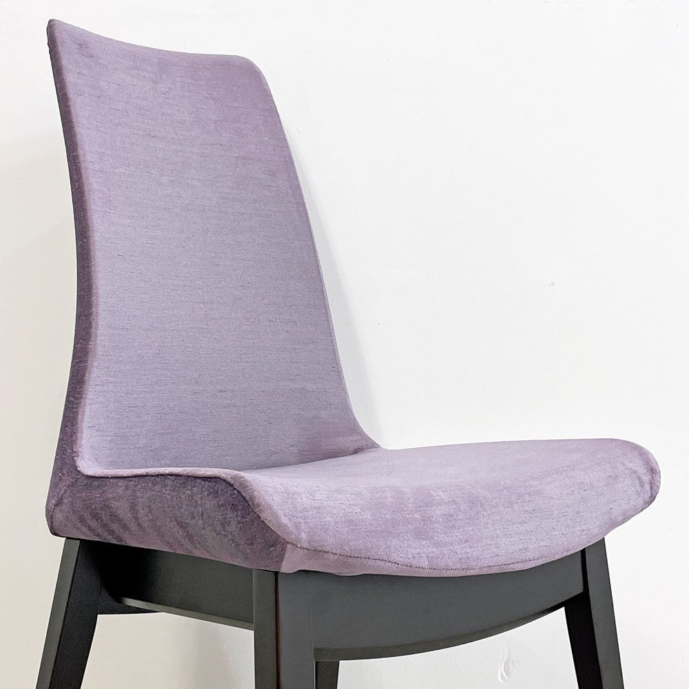 カワジュン KAWAJUN ドリディナチェア DORIDINA CHAIR ファブリック パープル モールドウレタン シンプルデザイン 美品 A ●