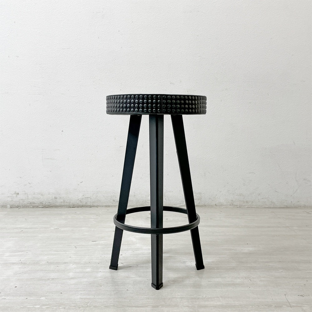 ディーゼルリビング DIESEL LIVING バー スタッド スツール Bar Stud Stool ブレイブマン ロゴエンボスモデル 本革 スチール 高さ63cm モローゾ MOROSO 非売品 B ●