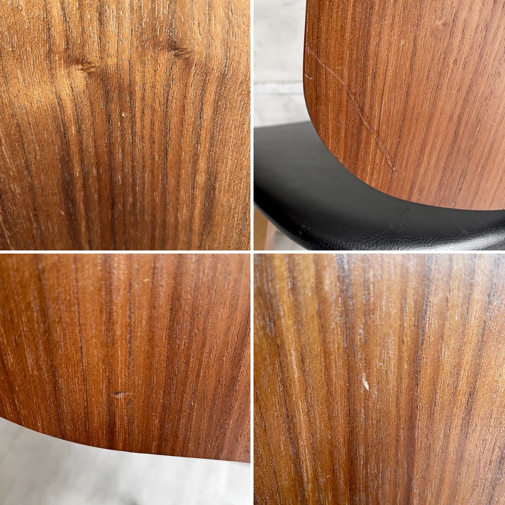 ボーコンセプト BoConcept オーフス Aarhus ダイニングチェア ウォールナット材 プライウッド PVCレザー デンマーク 北欧モダン 廃番 B  ♪