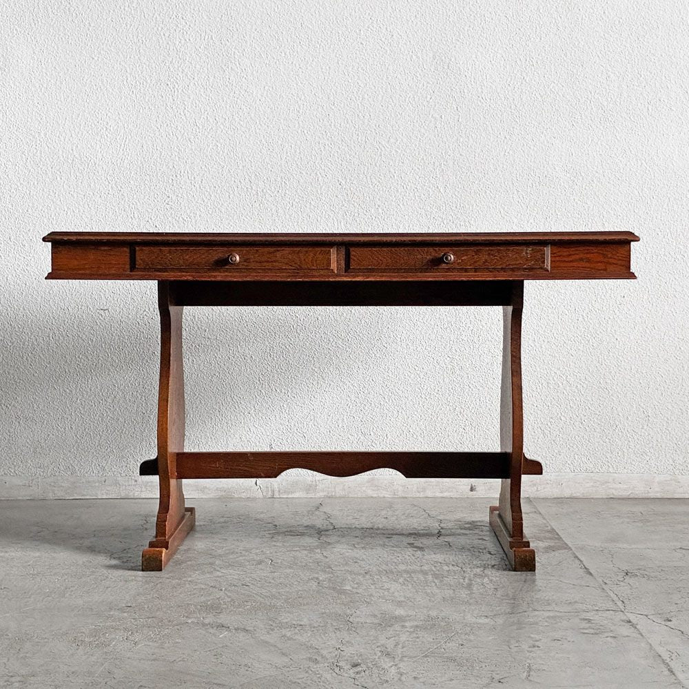 三越家具 ブルージュ Brugge オーク無垢材 ダイニングテーブル W120cm 4ドロワー 英国カントリースタイル 現カントリーハウス ビンテージ 〓