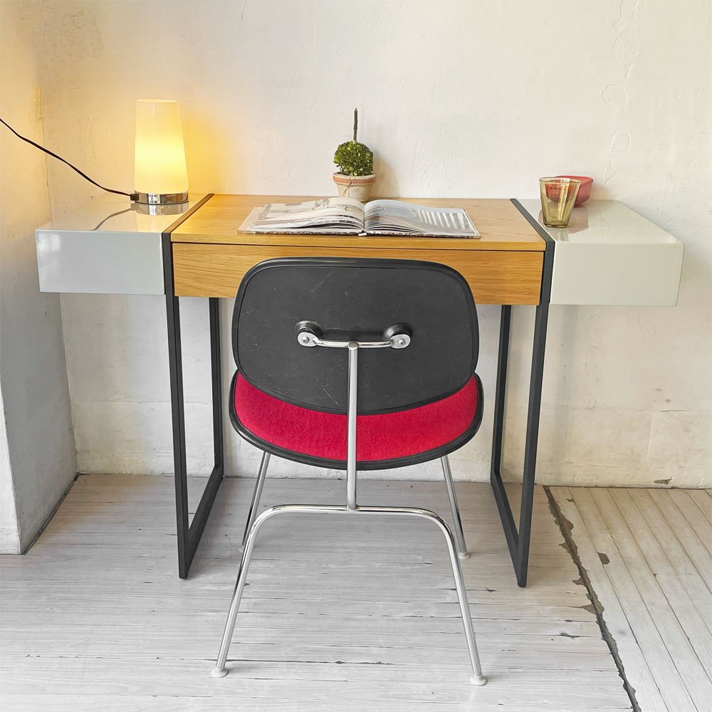 ハーマンミラー Herman Miller ツーピースプラスチックチェア Two Piece Plastic Chair DCM レッド ファブリック ビンテージ ミッドセンチュリー イームズ ★