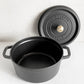 ストウブ STAUB ピコ ココット ラウンド 両手鍋 ブラック 24cm 鋳物 キャセロール ガス オーブン IH対応 フランス ■