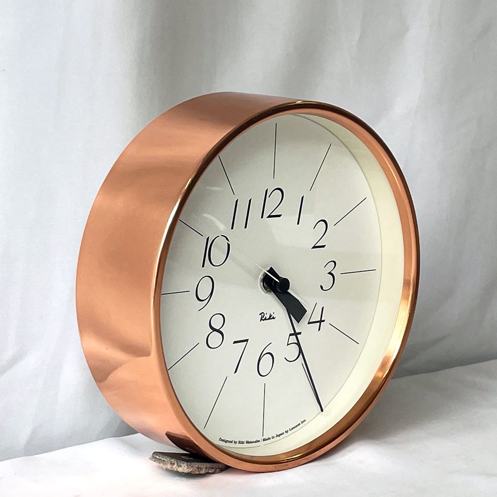タカタレムノス Lemnos リキクロック Riki Clock 20.4cm 掛け時計 ウォールクロック 銅の時計 渡辺力 100周年 記念モデル ◇