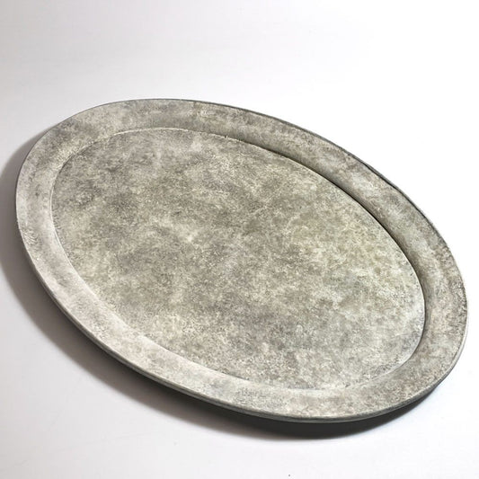 うつわ うたたね utatane オーバル皿 楕円皿 灰色 グレー系 30 × 21cm 奈良　陶芸 現代作家 ★