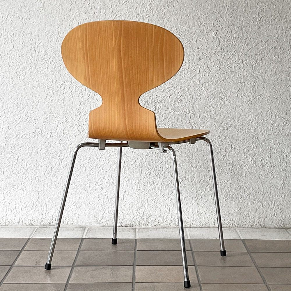 フリッツハンセン Fritz Hansen アントチェア 4本脚 ナチュラルビーチ ラッカー アルネ・ヤコブセン 北欧家具 A ◇