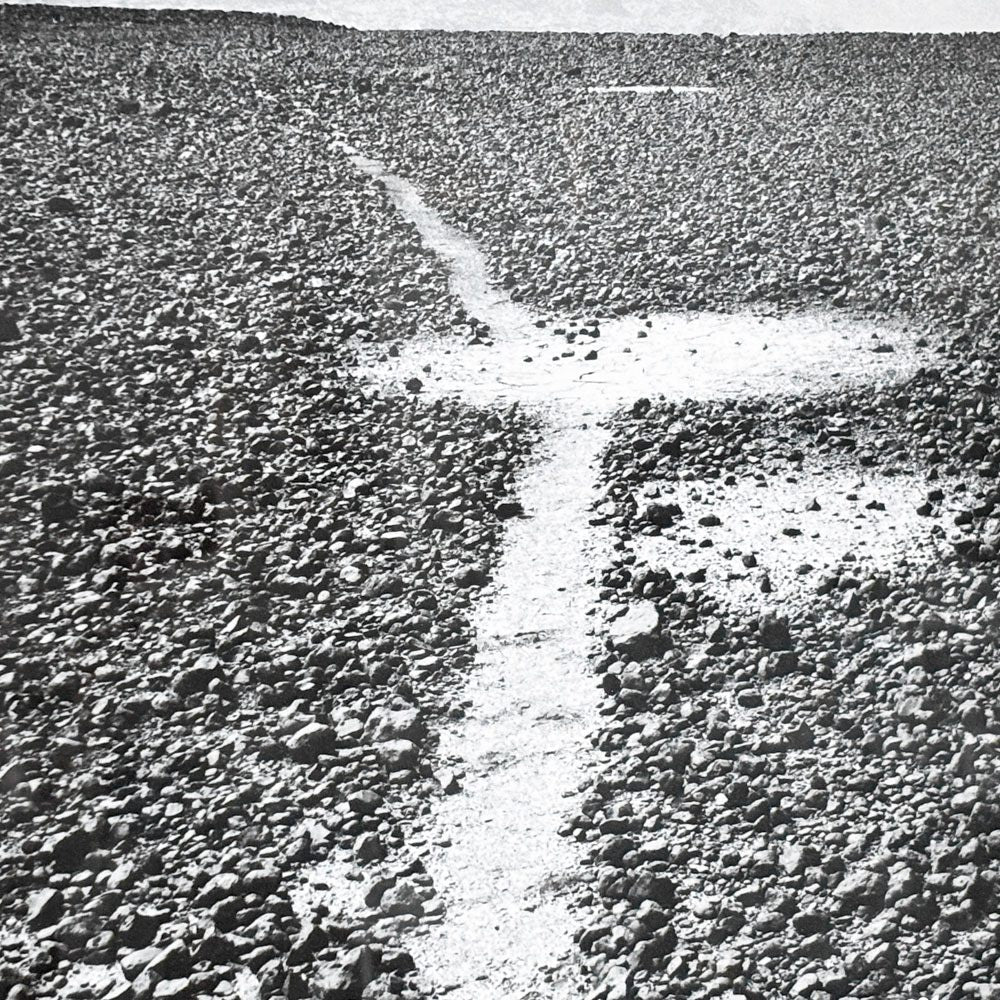 リチャード・ロング Richard Long "A Clearing, a Six Mile Walk in the Hoggar, the Sahara, 1989" ポスター 1991 Exibition オーク材フレーム付き ●