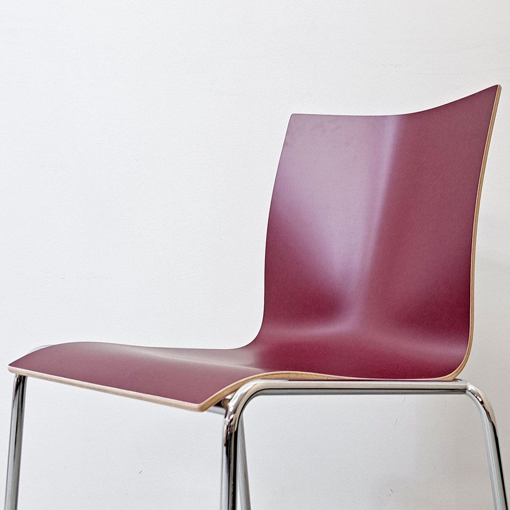 エンゲルブレヒト Engelbrechts チャリック CHAIRIK 101 ダイニングチェア スタッキング 4本脚 ボルドー 未使用品 定価63,800円 ●