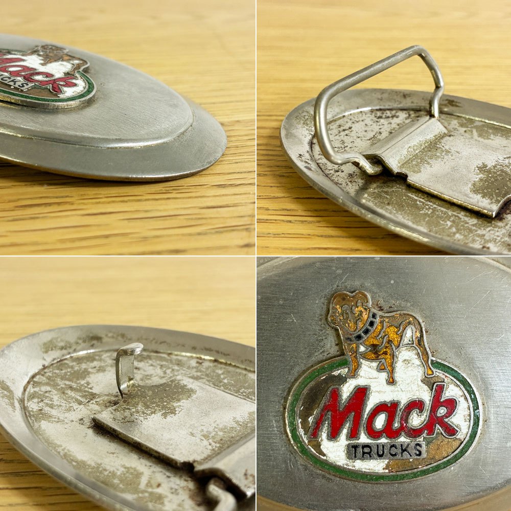 マックトラックス Mack Trucks ブルドッグ ベルトバックル エナメル 1970～1980年代 米国 USビンテージ ●