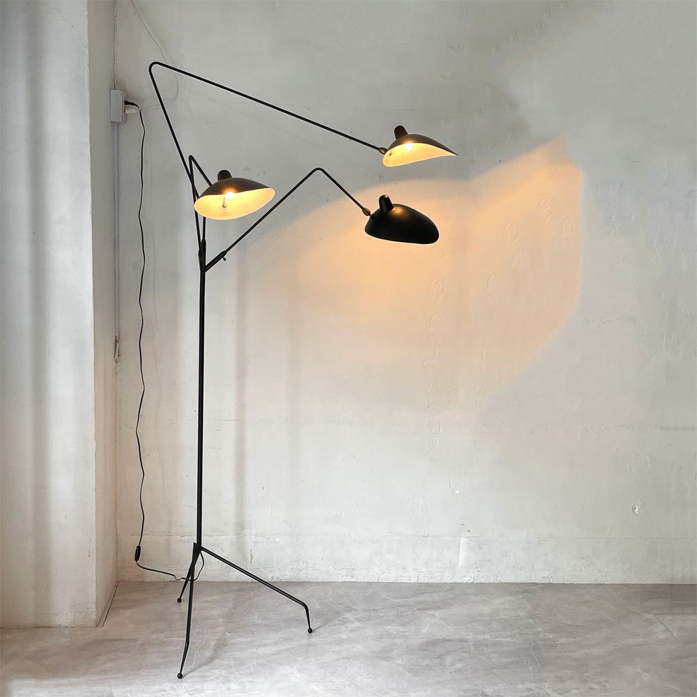 イデー IDEE ランパデール トワ ルミエーレ LAMPADAIRE 3 LUMIERES フロアライト スタンドライト 3灯 ブラック セルジュ・ムーユ 参考定価￥320,000- ★