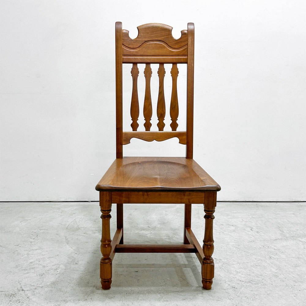 ノックオンウッド Knock on wood コロニアル ハイバックチェア1 ダイニングチェア ウォールナット無垢材 クラシカルデザイン ●