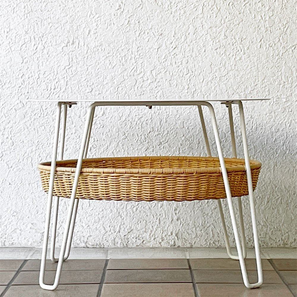 イデー IDEE ワラビー ローテーブル WALLABY LOW TABLE ラウンド スチール ラタン ナチュラルモダン ◇