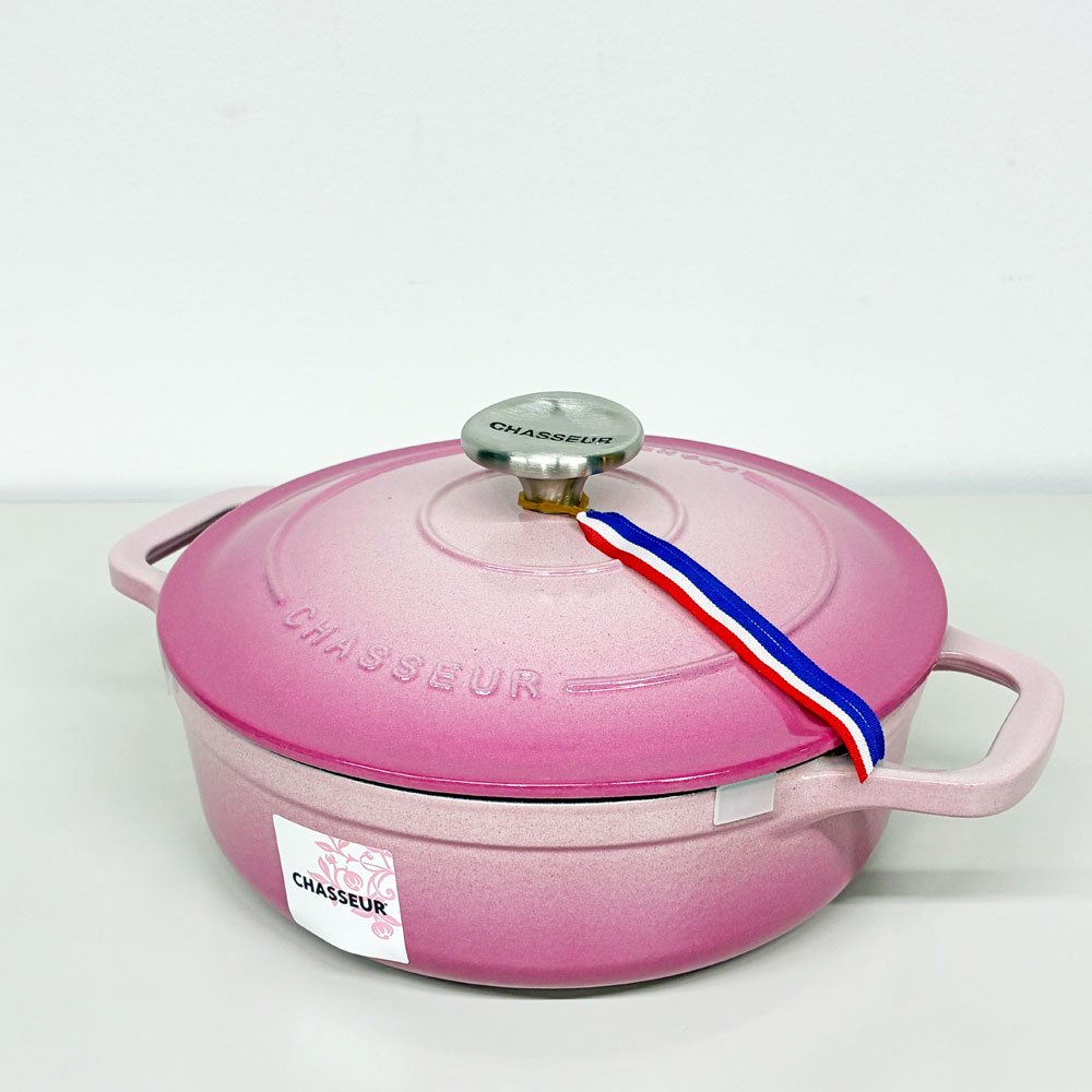 シャスール CHASSEUR ラウンドキャセロール 両手鍋 20cm 2.5L ピンク フランス 未使用品 ◎