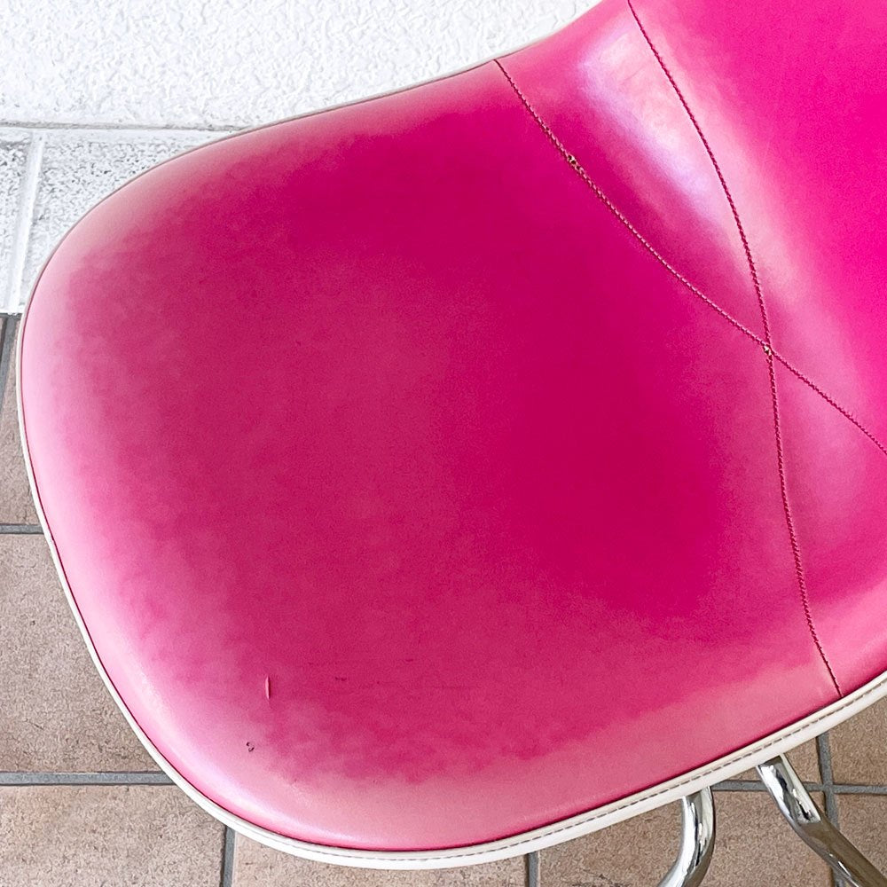 ハーマンミラー Herman Miller サイドシェルチェア サード 3rd ビンテージ PVCレザー FRP製 スタッキングベース イームズ B ◇