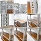 リオン LYON アングルシェルフ SLOTTED ANGLE SHELF 5段 オープンシェルフ W124.5 x D40.5 x H175.5cm P.F.S取扱 スチールメッシュ インダストリアル 工業系 ●