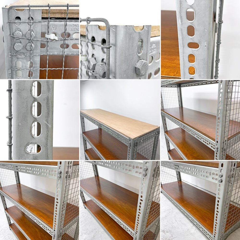 リオン LYON アングルシェルフ SLOTTED ANGLE SHELF 5段 オープンシェルフ W124.5 x D40.5 x H175.5cm P.F.S取扱 スチールメッシュ インダストリアル 工業系 ●