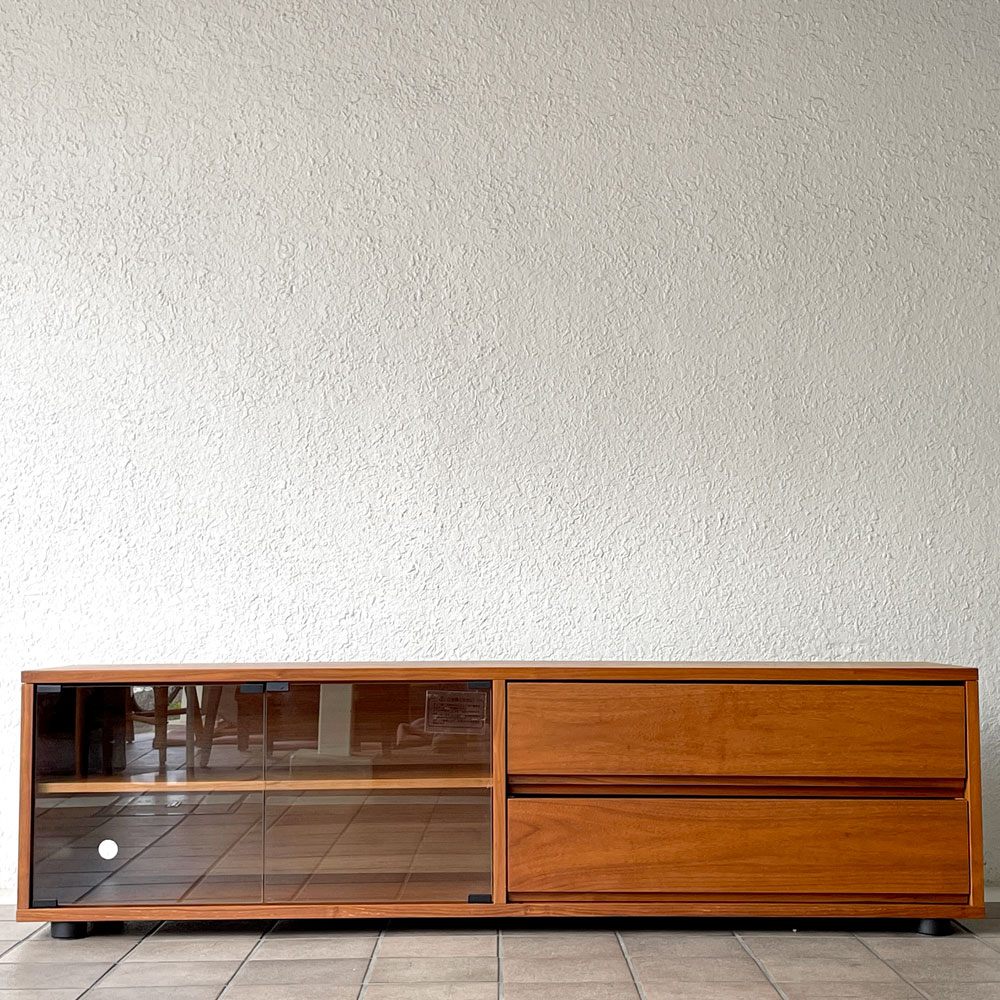 無印良品 MUJI ウォールナット材 スタッキングキャビネット AVボード w162cm ナチュラル 北欧スタイル◇