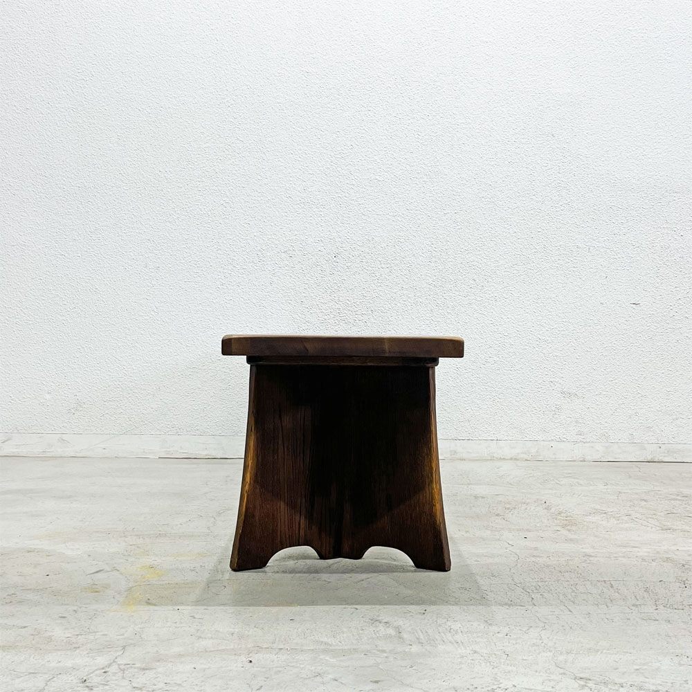 無垢材ベンチ ローテーブル ローシェルフ 店舗什器 ビンテージスタイル ブラウン w170cm 〓