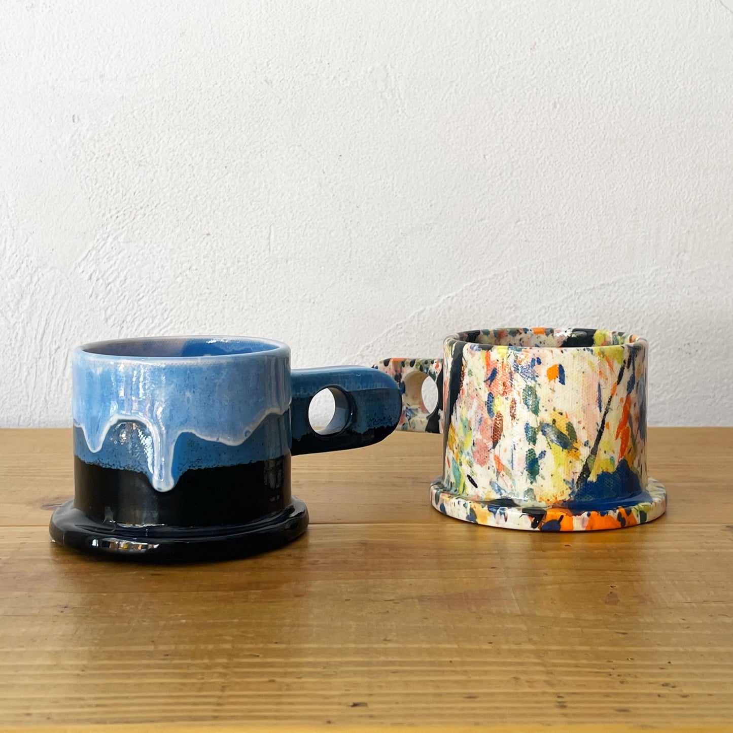 エコ パーク ポッテリー Echo Park Pottery ピーター・シャイヤー Peter Shire マグカップ ブルー×ブラック ポストモダン ★