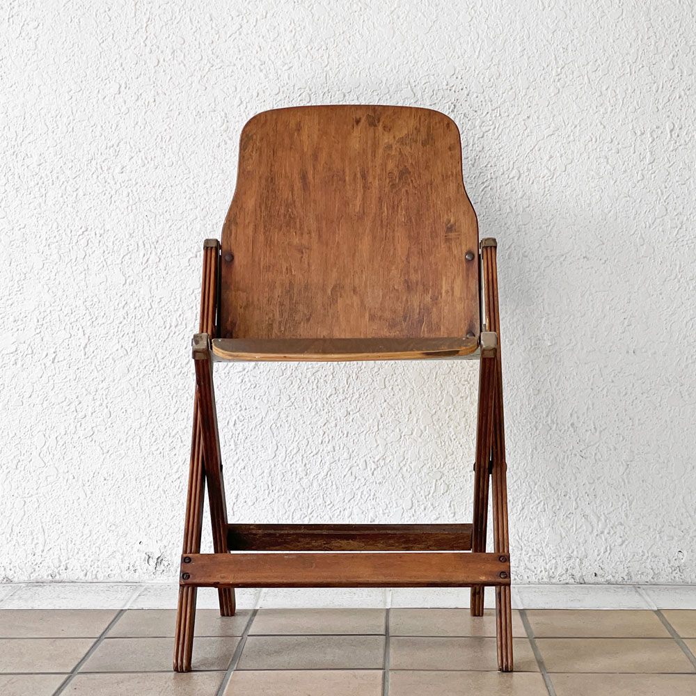 アメリカンシーティングカンパニー AMERICAN SEATING COMPANY フォールディングチェア 折り畳み USビンテージ インダストリアル ◇