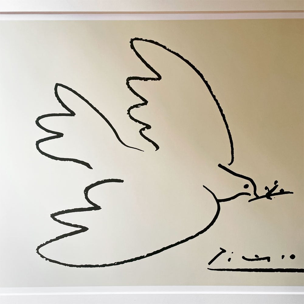 イデー IDEE ドーブオブピース Dove of Peace アートポスター オフセット印刷 ブラックフレーム 額装品 71×55cm パブロ・ピカソ 定価￥30,800- ◎