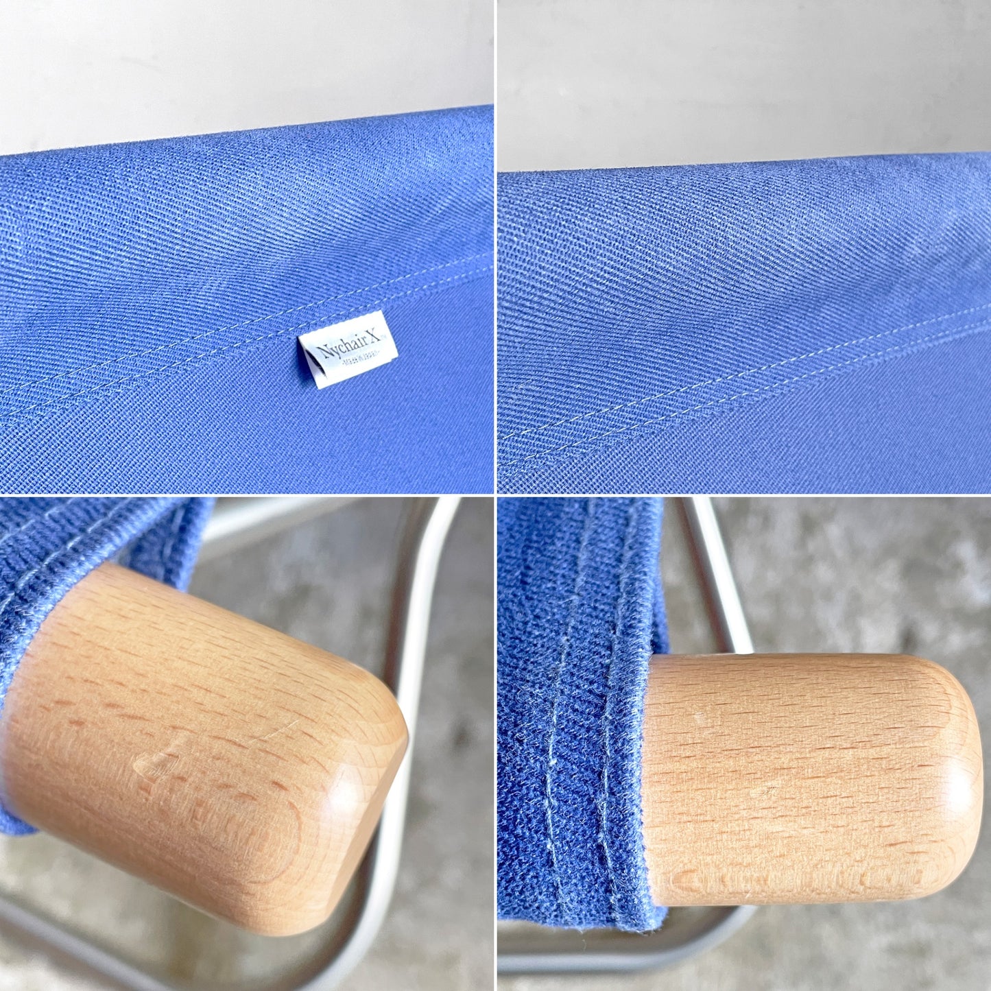 ニーチェアX  NY chair X フォールディングオットマン 折り畳み ナチュラル×ブルー  MoMA 藤栄 新居 猛 ■