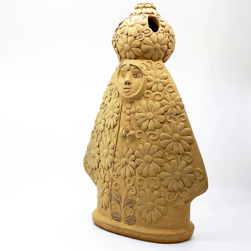 パトリシア・ゲイタン Patricia Gaytan 花模様の聖母マリア像 伝統工芸品 香炉 オブジェ メキシコ  ●
