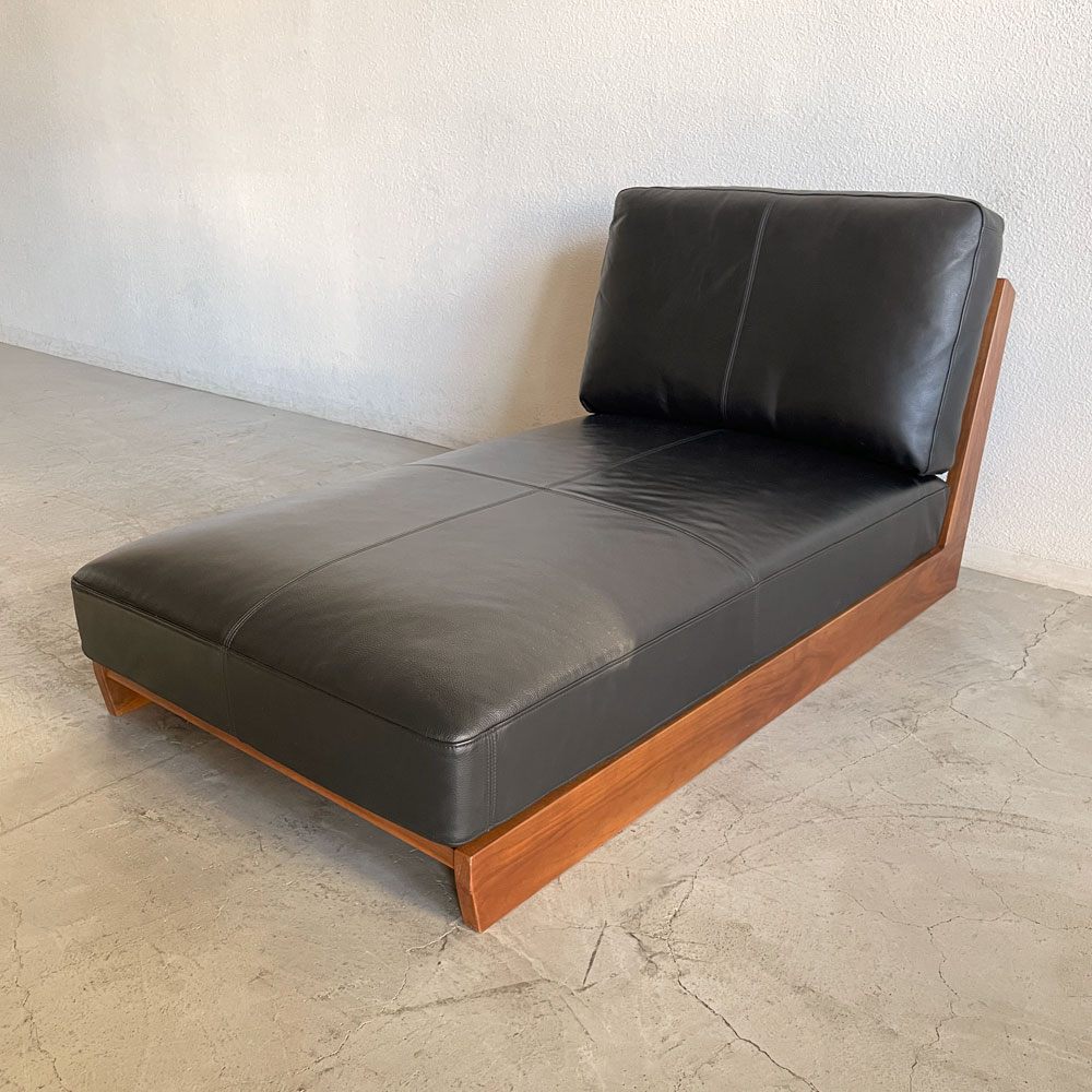 リビングハウス Living House ウェッブ WEBB カウチソファ ウォールナット無垢材 本革 K705 ナガノインテリア 〓