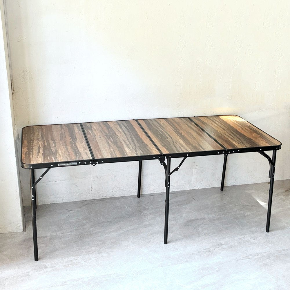 山善 キャンパーズコレクション フォールディングテーブル W180cm 高さ2段階 折り畳み アウトドア キャンプ  ★