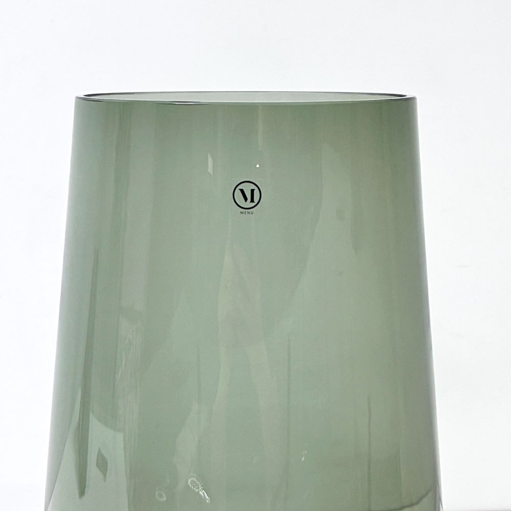 オドーコペンハーゲン Audo Copenhagen イシャス Echasse ベース Mサイズ W15 D15cm H45cm フラワーベース 花瓶 グリーン系 モダン 箱付 ●