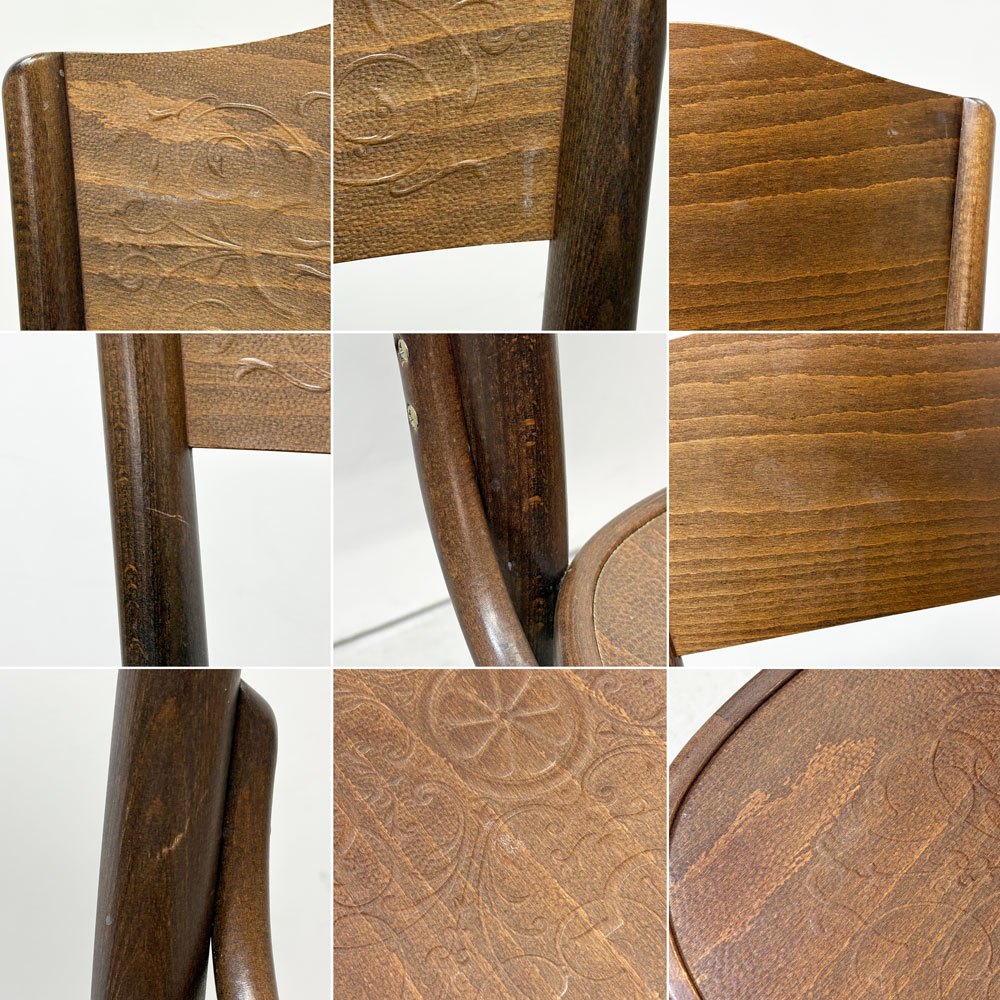 トン TON トーネット THONET No.054 ビーチ材 ベントウッドチェア ダイニングチェア カフェチェア パネルバック ベントウッド チェコ 曲木椅子 ●