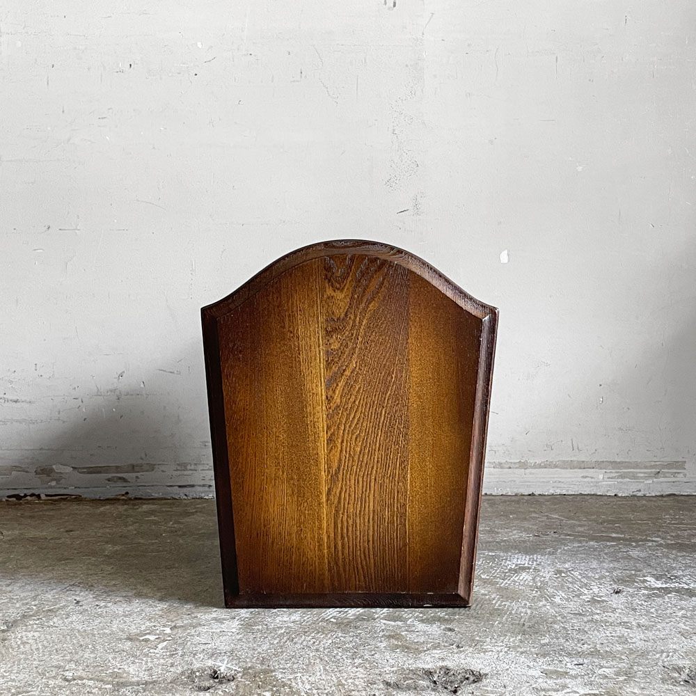 飛騨産業 HIDA キツツキマーク マガジンラック オーク材 ボタニカル柄 張地 レトロ ビンテージ W47.5cm ■