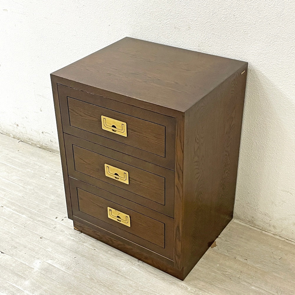 カリモク karimoku ドマーニ domani モーガントン Morganton サイドチェスト サイドテーブル ナイトテーブル 3ドロワー ヒッコリーブラウン ●