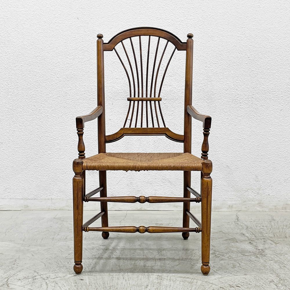 イーセンアーレン ETHAN ALLEN ウィートバック アームチェア ダイニングチェア ビンテージ クラシカルデザイン 〓