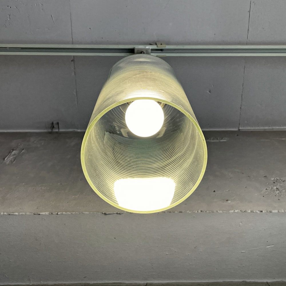 森部照明 MORIBE SHOMEI 糸巻ガラスシェード ペンダントライト クリア 円柱 モダンデザイン ビンテージ ♪