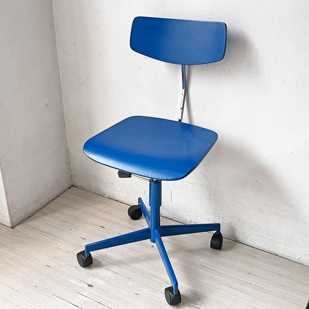 ラボファ Labofa デスクチェア オフィスチェア プライウッド ブルー ダブルホイール 高さ調整可 デンマーク製 北欧家具 ★