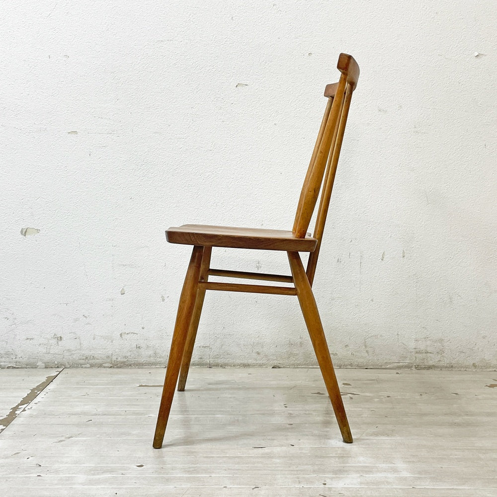 アーコール Ercol スティックバックチェア ダイニングチェア エルム材 UKビンテージ Vintage オイルフィニッシュ 英国家具 ●