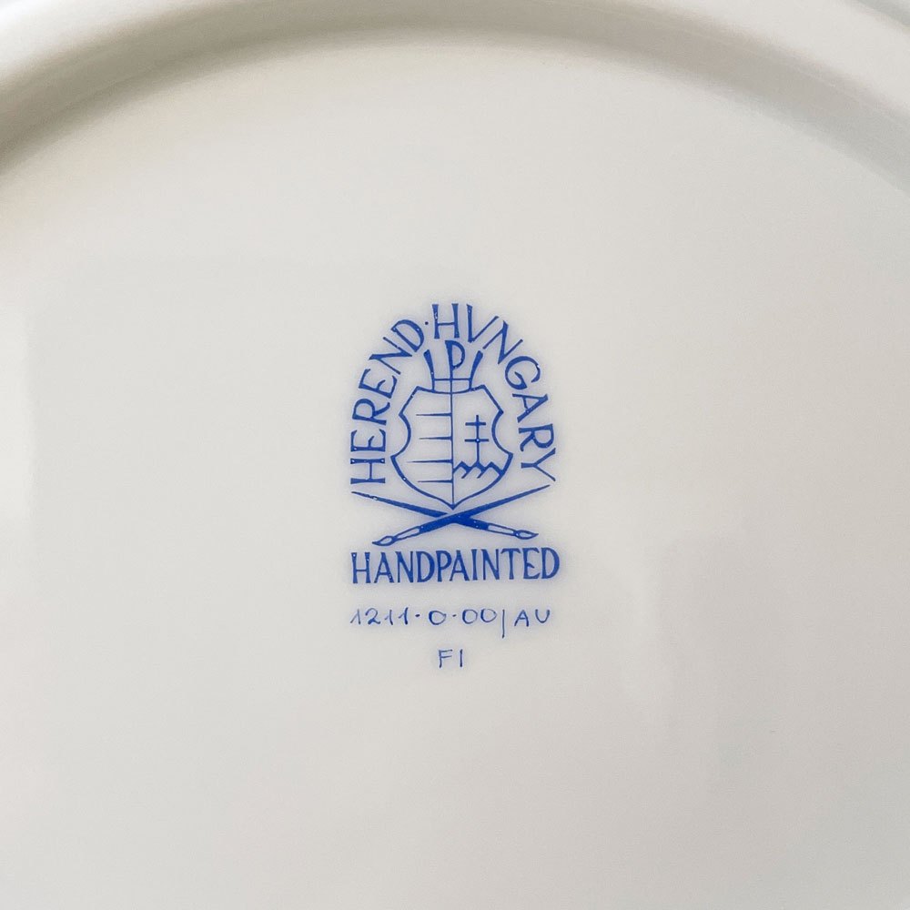 ヘレンド HEREND アポニーグリーン オーバルディッシュ プレート 26cm 陶器 ハンガリー 定価￥22,000- A ◎