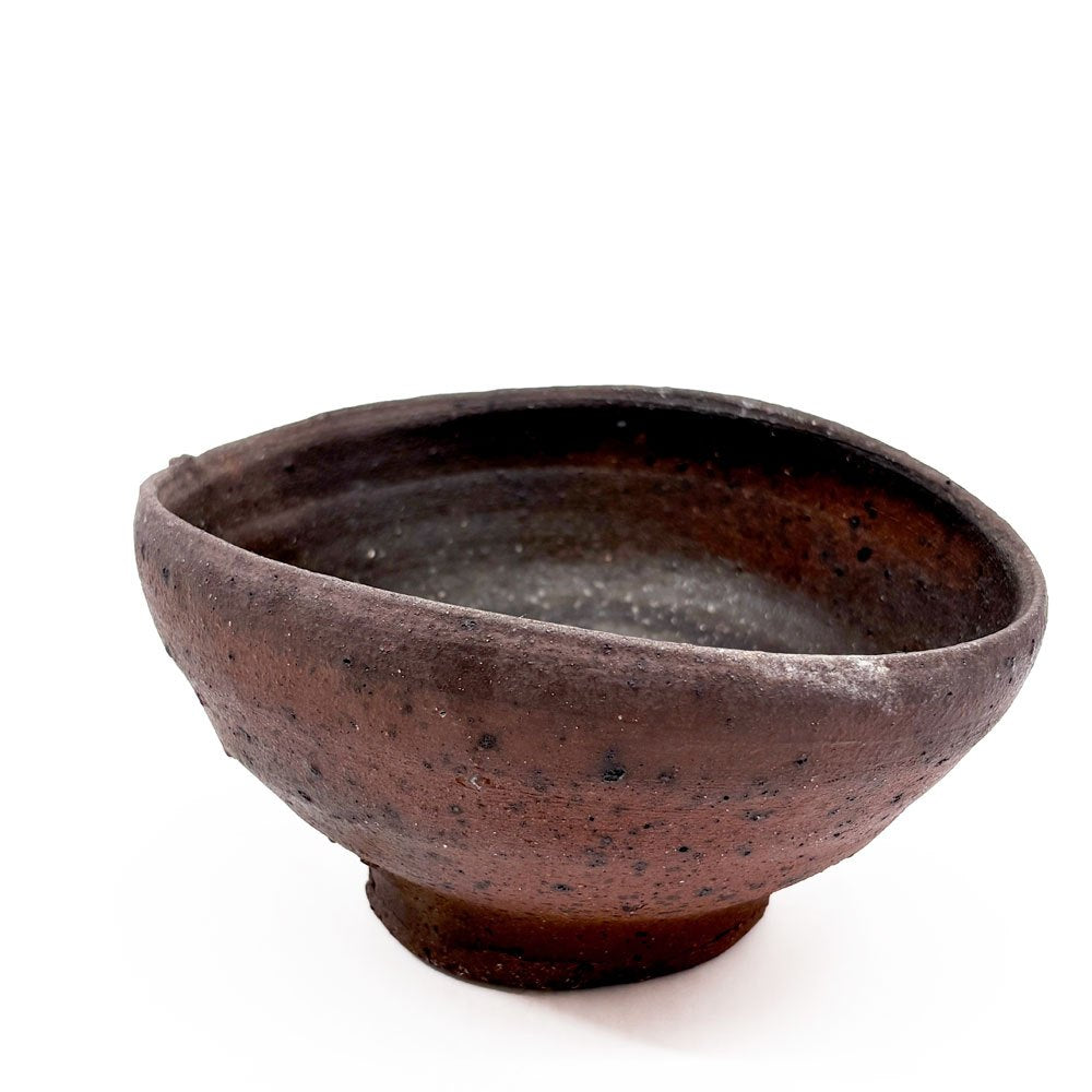 森岡成好 南蛮焼締 碗 鉢 ボウル 17cm 陶芸家 現代作家 ●