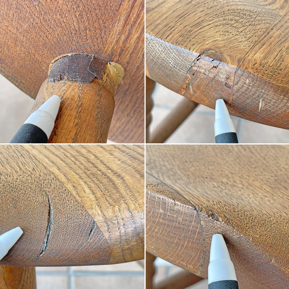 ビンテージ オーク無垢材 スツール ミルクスツール 腰掛け デンマーク クラシカルデザイン ◇