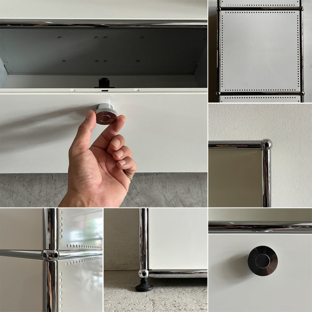 ユーエスエムハラー USMハラー USM Haller キャビネット シェルフ 1列×5段 オープン×4 メタルボックスインサート付エクステンションシェルフ×1 W786 ピュアホワイト 合計参考価格￥329,905- 本棚 オフィス家具 店舗什器 システムストレージ ラック MoMA永久所蔵品 〓