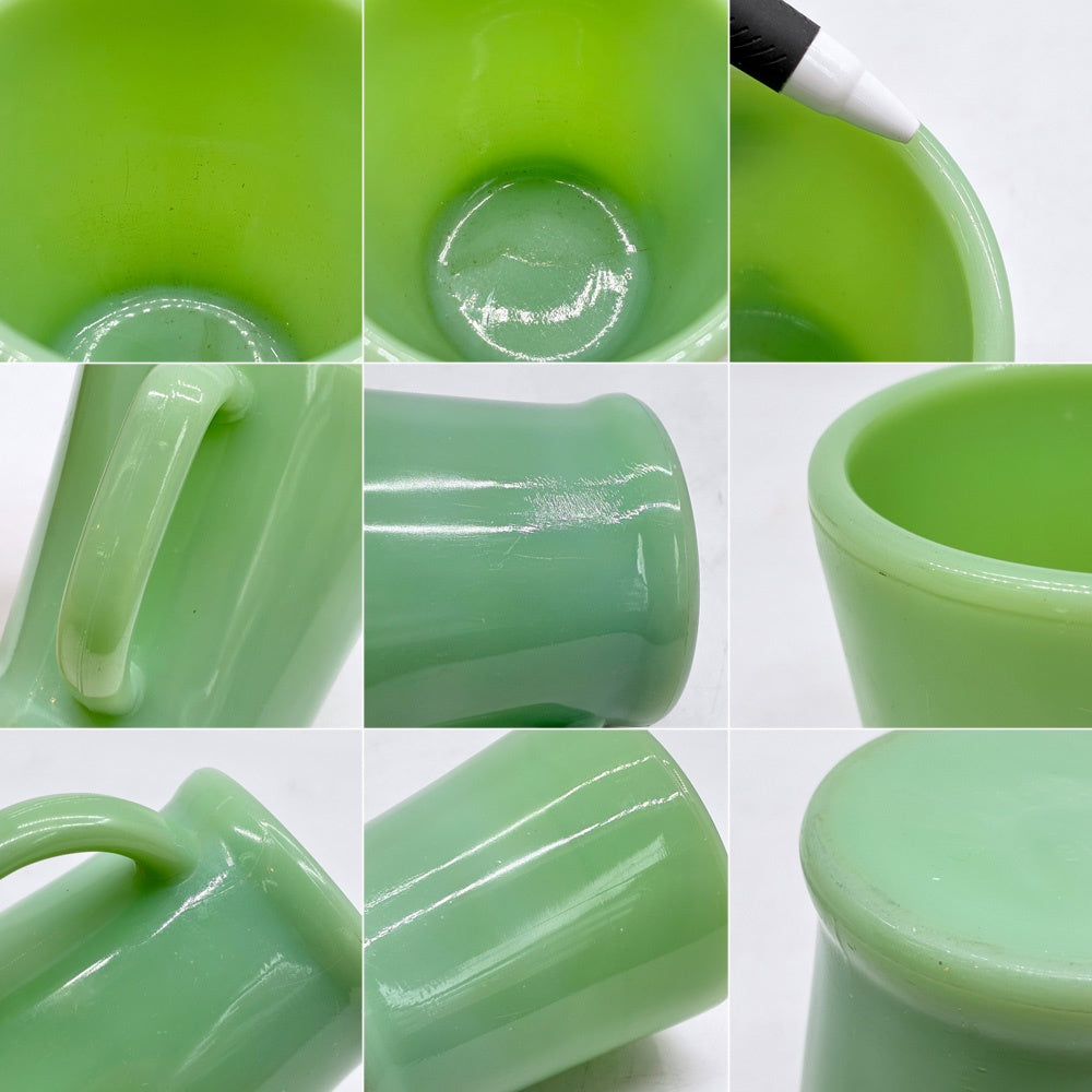 ファイヤーキング FIRE KING ジェダイ JADE-ITE マグカップ Dハンドル フラットボトムタイプ USビンテージ 1950年代～1960年頃 B ●