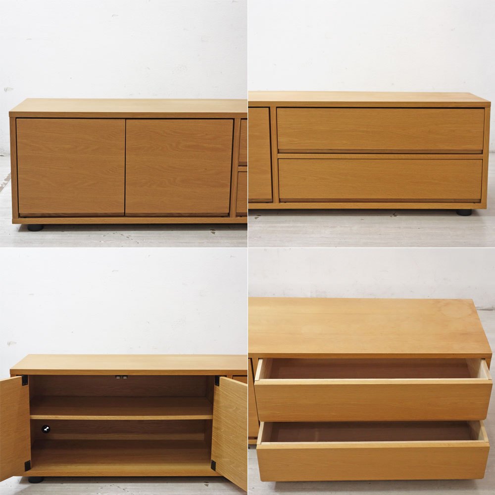 無印良品 MUJI スタッキングキャビネット AVボード テレビ台 引き出し2杯 オーク材 シンプルデザイン ●
